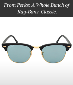 From Perks: A Whole Bunch of Ray-Bans. Classic.