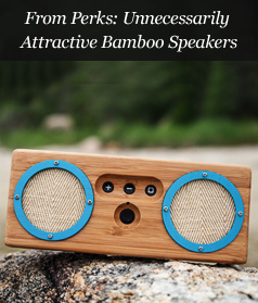 From Perks: Unnecessarily Attractive Bamboo Speakers