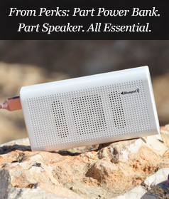 From Perks: Part Power Bank. Part Speaker. All Essential.