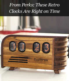 From Perks: These Retro Clocks Are Right on Time