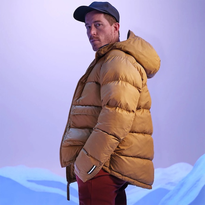 shaun white wears Whitespace puffy jacket