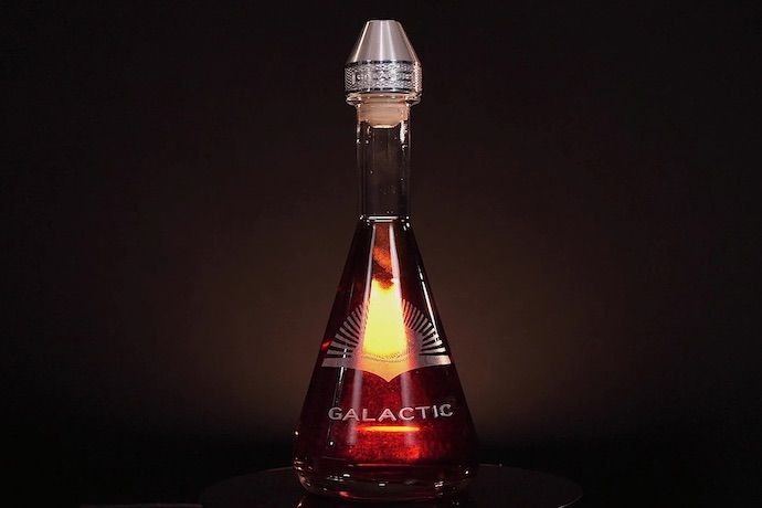a bottle of mystic galactic bourbon