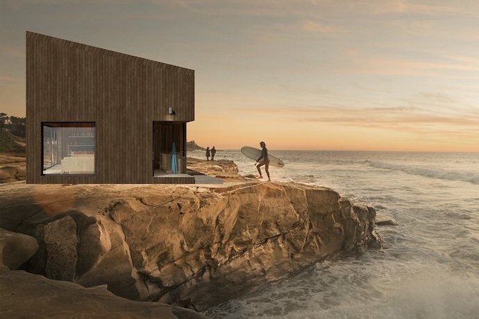 minimal hut beach house