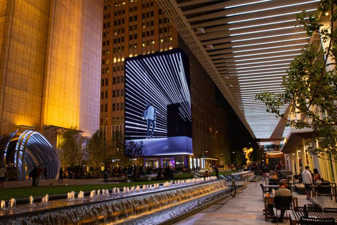 att discovery district dallas media wall