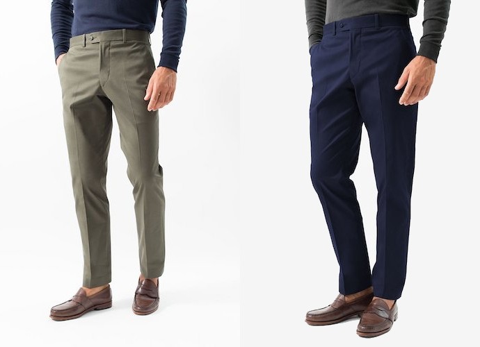 Hertling olive and navy chinos