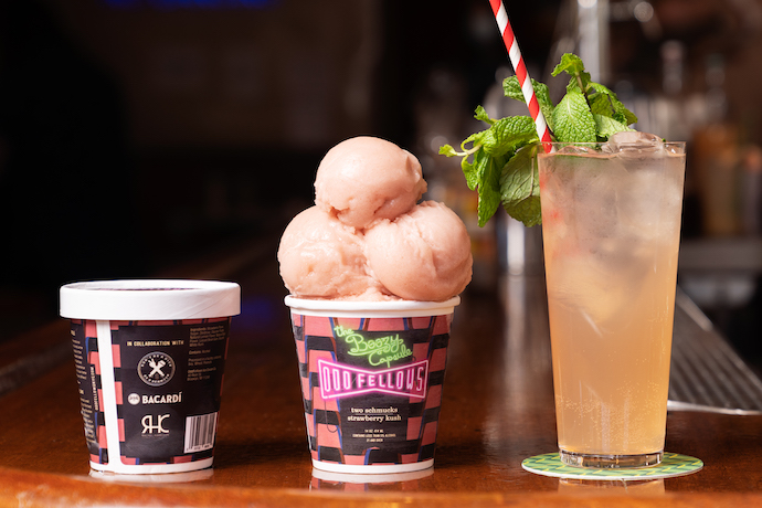 OddFellows boozy capsule strawberry kush ice cream