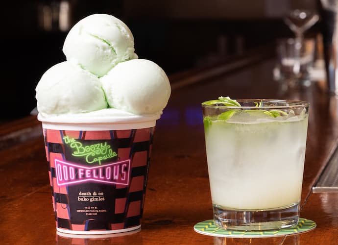 OddFellows boozy capsule gimlet ice cream