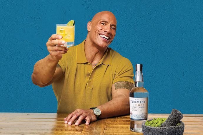 dwayne johnson drinking teremana tequila