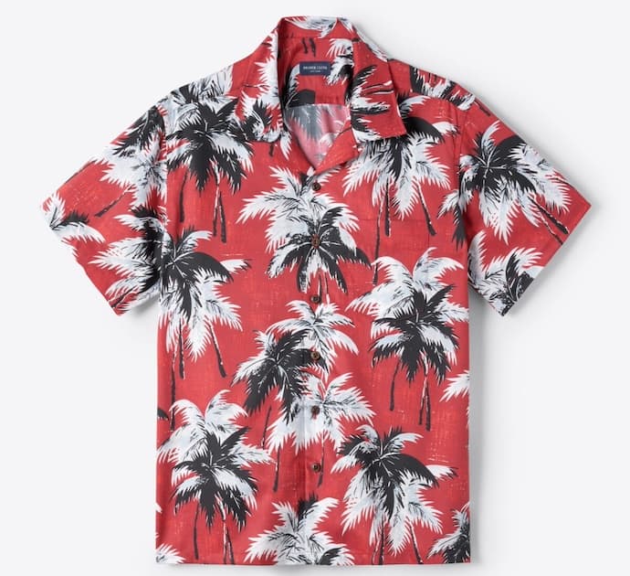 proper cloth red palm tree shirt