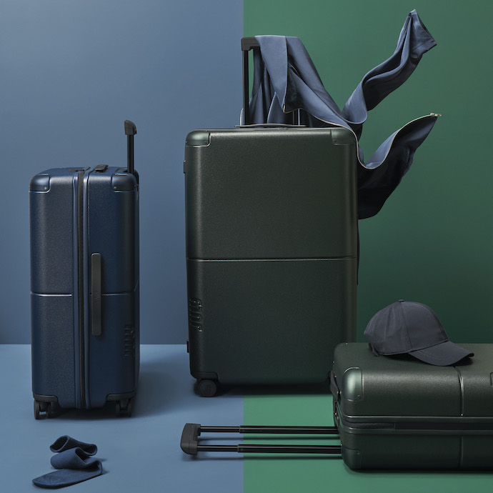 july luggage, rolling suitcases