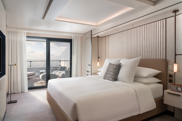 a bedroom on ilma, the ritz-carlton yacht