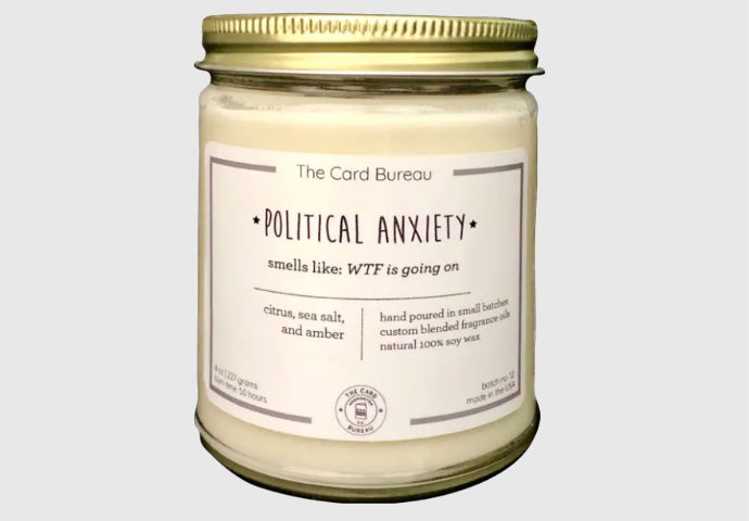 political anxiety candle