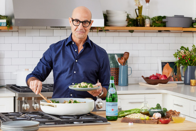 stanley tucci makes pasta in the kitchen