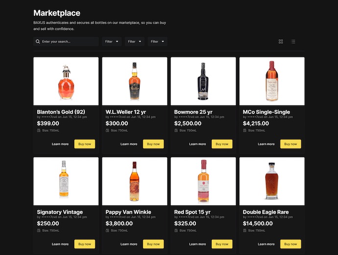 the baxus marketplace