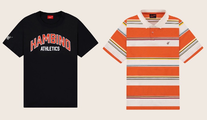 hambino t-shirt and striped polo