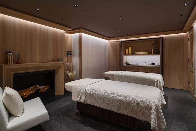 the little nell treatment room with two massage beds