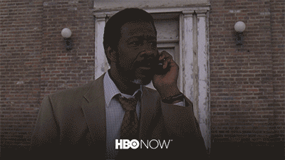 Lester Freamon The Wire talking on phone George Papadopoulos