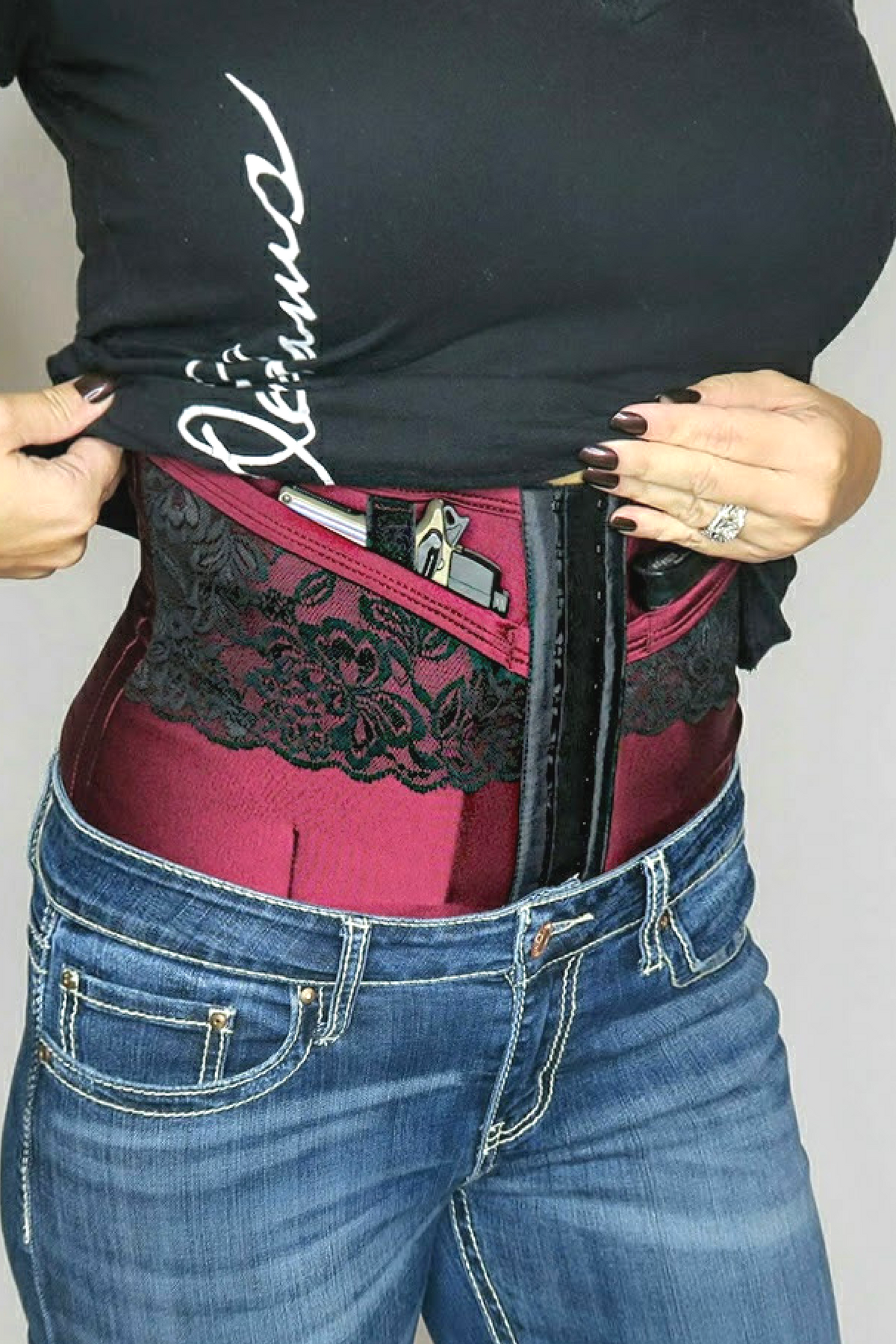 Yoga pants with gun holster sale