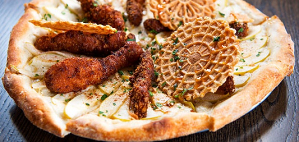 Fried Chicken And Waffle Pizza West Hollywood Served Up