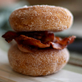 Fried Chicken and Bacon on a Doughnut