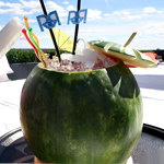 Sangria-Filled Watermelons on a Roof