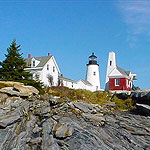 A Maine Lighthouse. On a Cliff.
