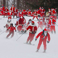 Skiing with Hundreds of Santas