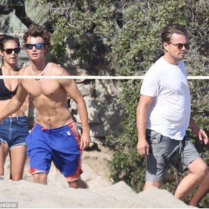 Leonardo DiCaprio and Ansel Elgort Faced Off in an Epic Beach Volleyball Match