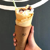 To the New Crepe and Gelato Place, for Crepes and Gelato