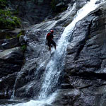 Rappelling down Mountain Waterfalls