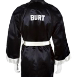 His Black Satin Boxing Robe